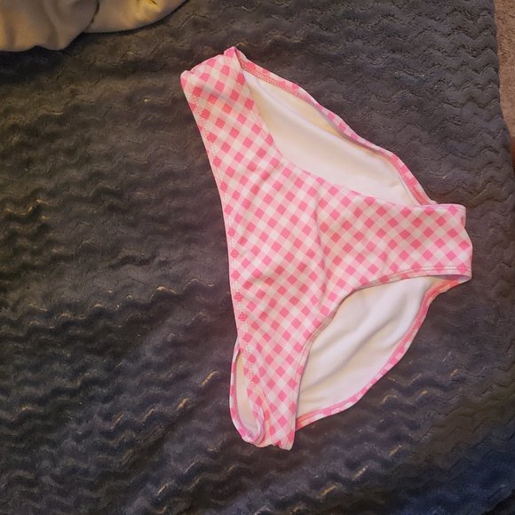 Pink and white checkered bathing suit bottoms - Picture 1 of 2